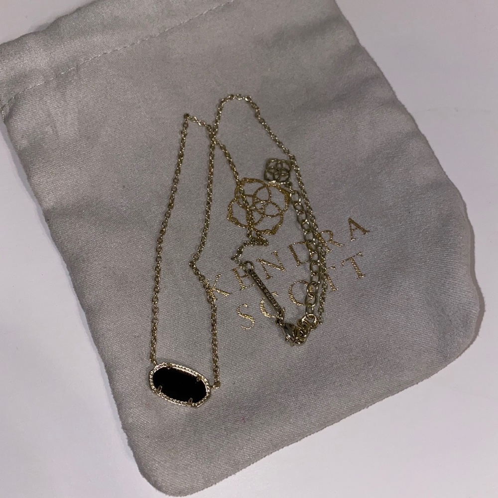 KENDRA SCOTT black elisa pendant necklace